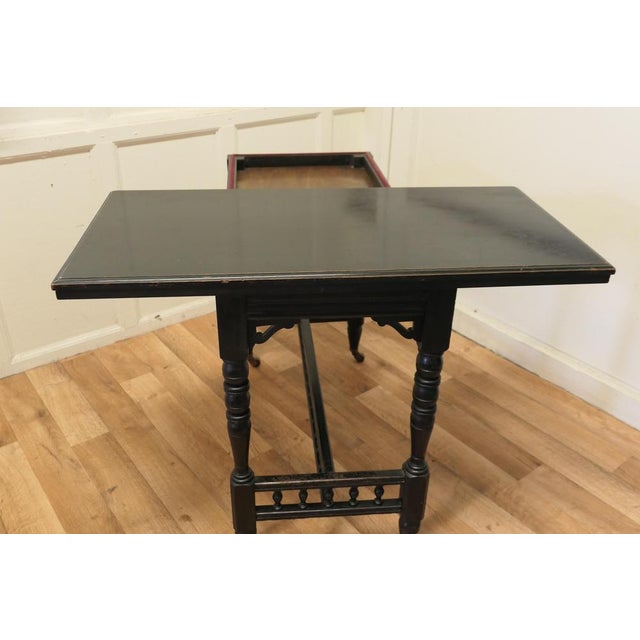 Ebonised Occasional Card Hall Table For Sale - Image 5 of 9
