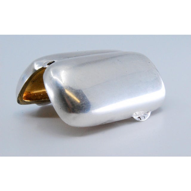 Oval Silver Pill Box with Gilt Interior For Sale - Image 6 of 11