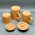 Terra Cotta Vintage Nerina Louveira Brazil Terracotta Demitasse Set: Coffee Pot, 6 Cups Saucers, Creamer, Sugar - 17 pcs For Sale - Image 8 of 10