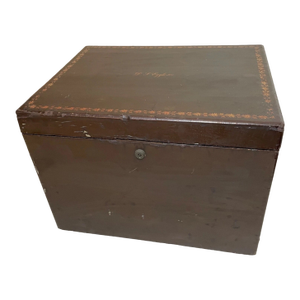 Large Antique 1800's Handmade J Bramah London Lacquered Wood Pewter Humidor Box