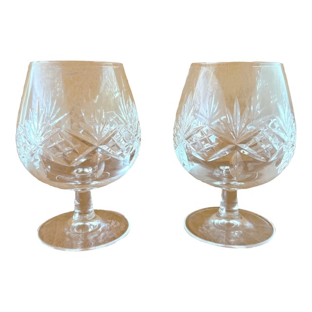 1990s Tiffany & Co. RCR Cut Crystal Newport Brandy Sniffers - Set of 2 For Sale