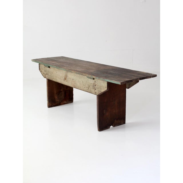Antique Primitive Farmhouse Bench For Sale - Image 6 of 18