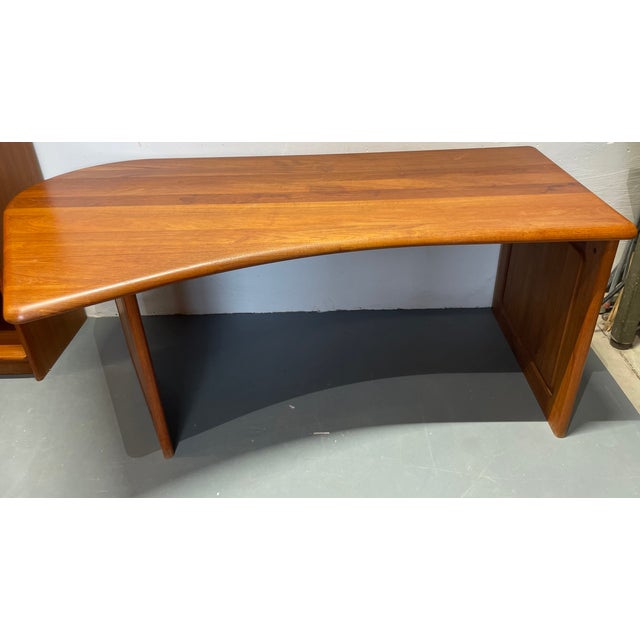 Danish Teak Desk with Drawer Cabinet and Extension Table, Set of 3 For Sale - Image 17 of 18