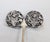 1950s silvertone round knight and shield butterfly clip back earrings. Marked "NAPIER PAT. PEND." on the clips. Measure: 1...