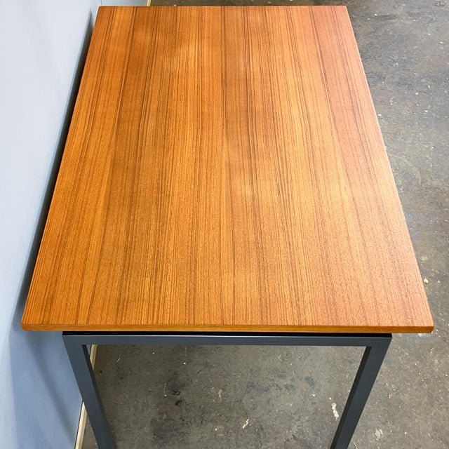 1960s Vintage Desk in Teak with Steel Tubing by Herbert Hirche for Holzäpfel, 1960s For Sale - Image 5 of 17