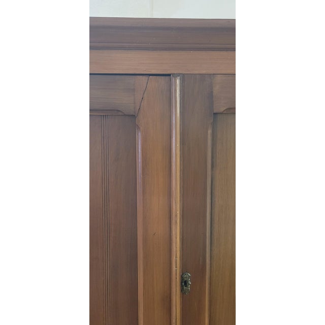 Antique Pine Primitive Farmhouse Blind Door Cupboard For Sale - Image 10 of 11