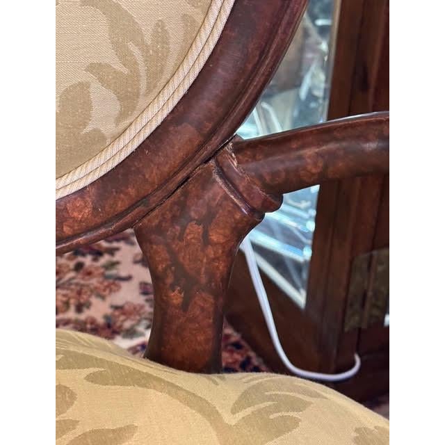 Contemporary Upholstered French Style Designer Armchair For Sale - Image 9 of 12