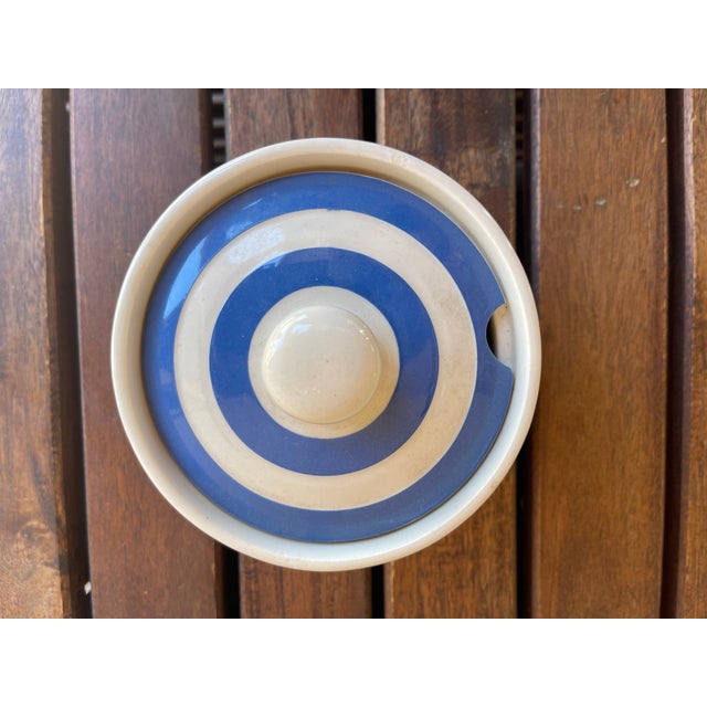1960s Tg Green Cornishware Blue White Butter Dish For Sale - Image 5 of 5