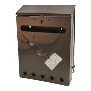 Vintage French Trompe-l'Oeil Lettres / Mailbox With Key For Sale