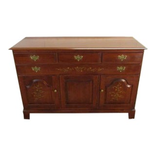 Hitchcock Solid Cherry Paint Decorated Sideboard For Sale