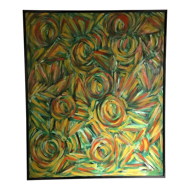 Fireworks Original Abstract Expressionist Oil Painting on European Linen by Monique Nichols For Sale
