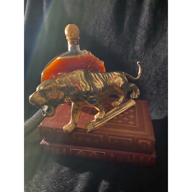 Mid-Century Brass Roaring Tiger Sculpture - Hollywood Regency For Sale - Image 10 of 11