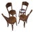 Set of 4 Antique Mundus/Attributed to Thonet Bentwood Bistro Chairs With Crocodile Pattern For Sale