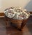 Vintage Carved Wood Footstool With Floral Tapestry Upholstery For Sale - Image 9 of 12