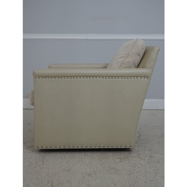 Modern Pair Cr Laine Modern Design Swivel Lounge Chairs For Sale - Image 3 of 18