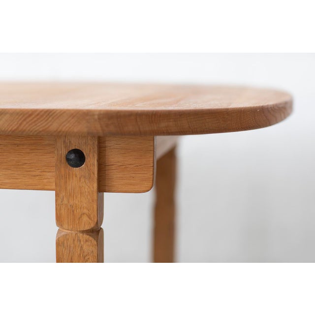 Danish Brutalist Oak Dining Table with Carved Legs, 1970s, Set of 2 For Sale - Image 3 of 6