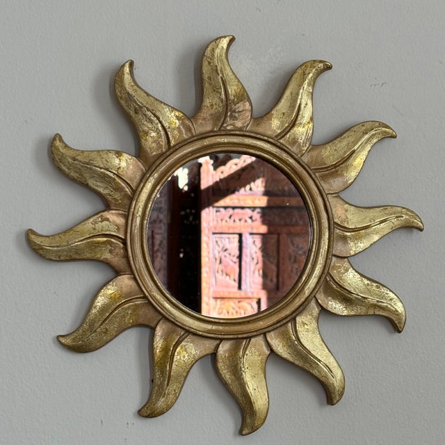 Late 20th Century Vintage Late-20th Century Sunburst Wall Mirror For Sale - Image 5 of 12