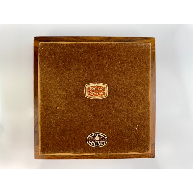 1960s Rothschild Mid Century Walnut & Glass Catchall For Sale - Image 10 of 10