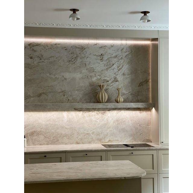 Kitchen Spotlights with White Shades and Brass Fittings, Set of 2 For Sale - Image 3 of 10