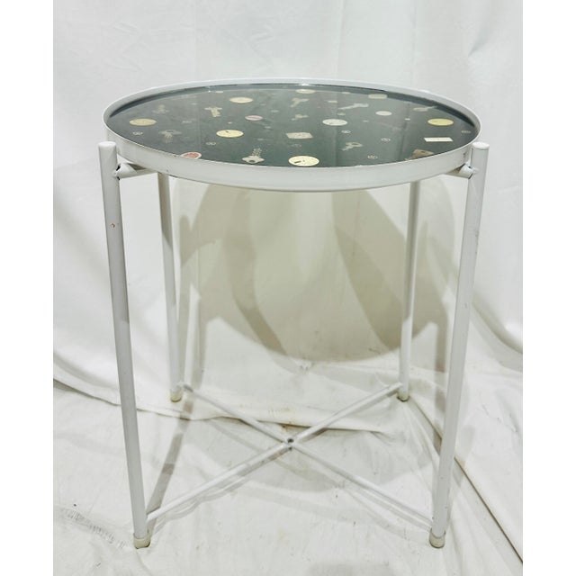 Late 20th Century Horological Assemblage Side Table — Vintage Watch Faces & Keys in Resin For Sale - Image 5 of 6