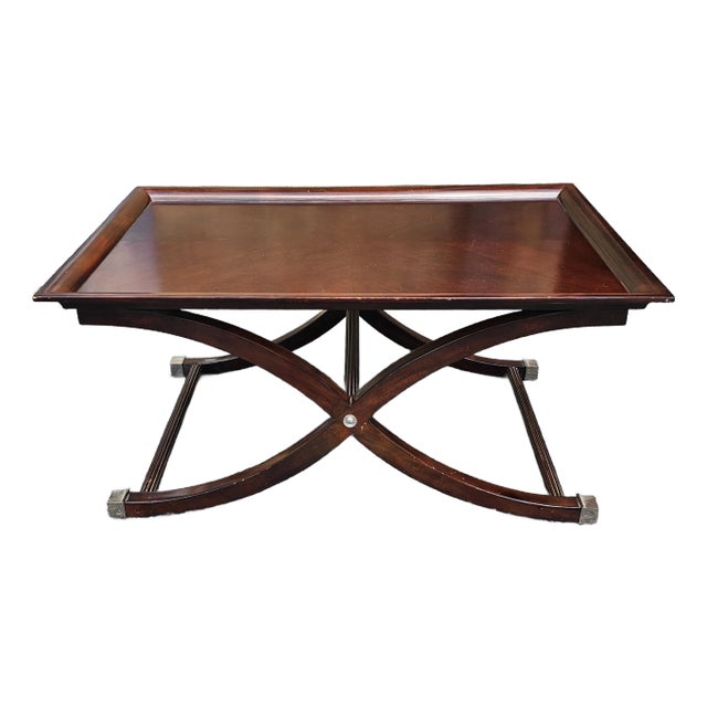 Contemporary English Antique Style Stained Fruit Tray Top Coffee Table For Sale