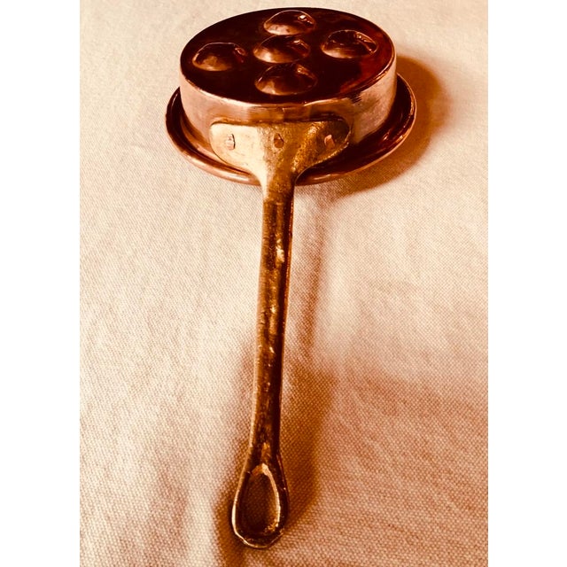 French Copper Pan With Long Handle - Handmade 1950s For Sale - Image 11 of 18