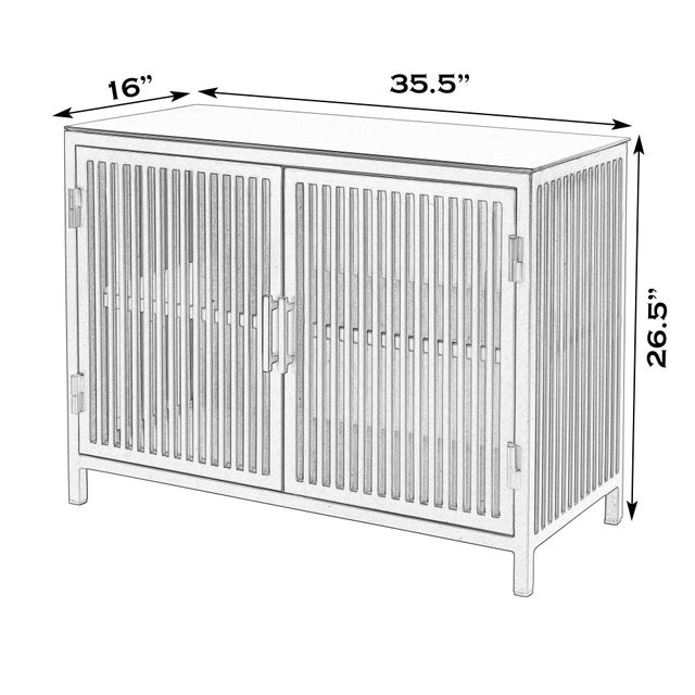 This Butler Specialty Company Worthington sleek and modern 2 door iron and glass storage cabinet offers a stunning...