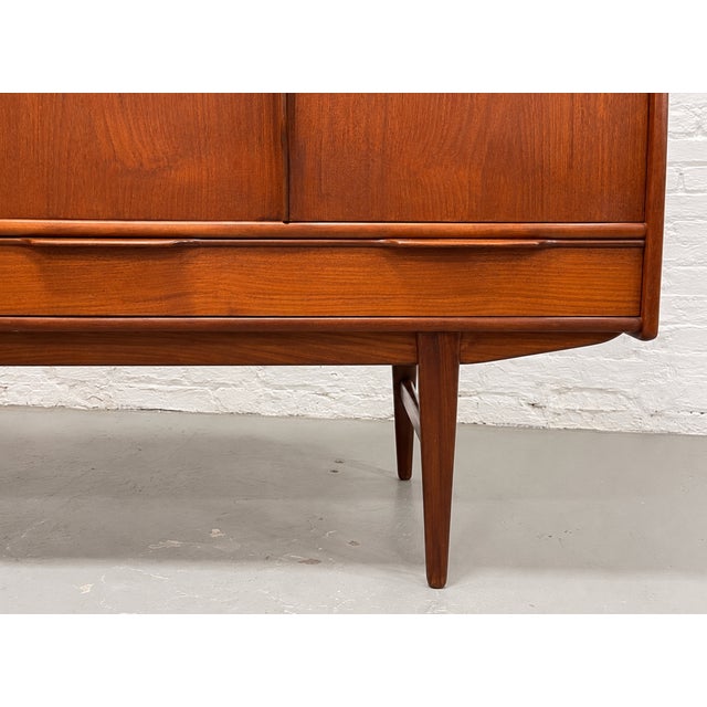 Brown Large Danish Mid Century Modern Teak Credenza / Sideboard, by e.w. Bach, C. 1960's For Sale - Image 8 of 14