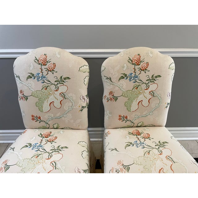 Vintage 1960s French Revival Skirted Dining Chairs in Brunschwig & Fils Fabriano Fabric — Pair For Sale In Chicago - Image 6 of 11