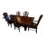 Solid Wood Double-Pedestal Dining Table Set With 6 Carved Chairs – European Traditional Luxury For Sale