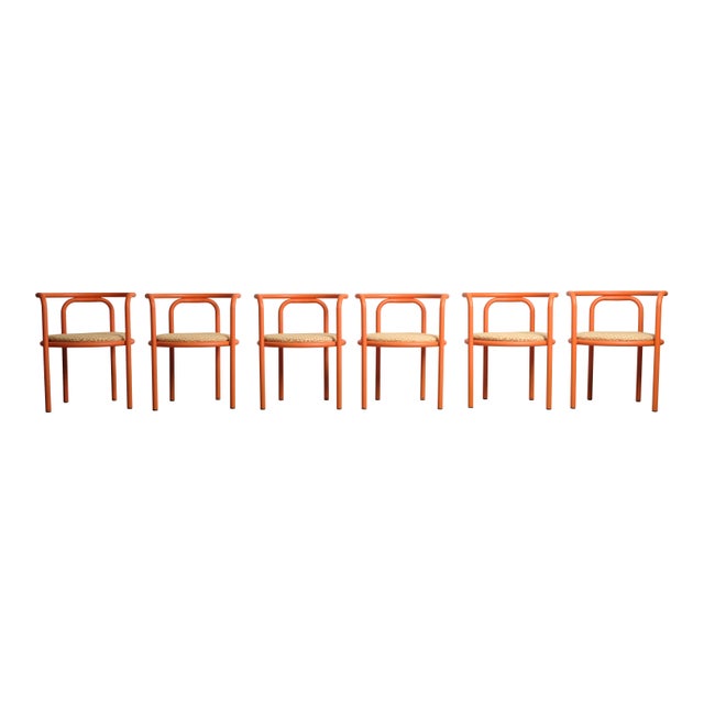 1960s Orange Locus Solus Armchairs by Gae Aulenti for Poltronova, Italy, 1967, Set of 6 For Sale - Image 5 of 18