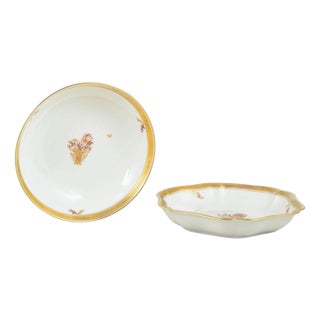 Porcelain Golden Basket Bowls from Royal Copenhagen, 1960s, Set of 2 For Sale