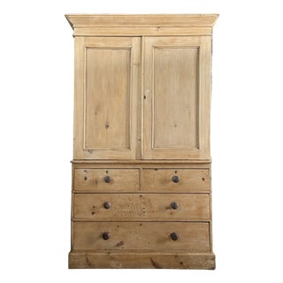 Antique English Linen Press For Sale