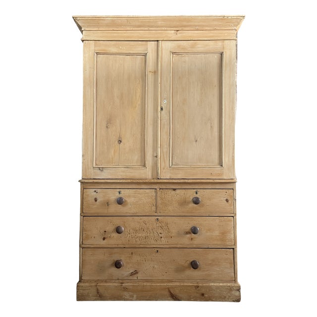 Antique English Linen Press For Sale