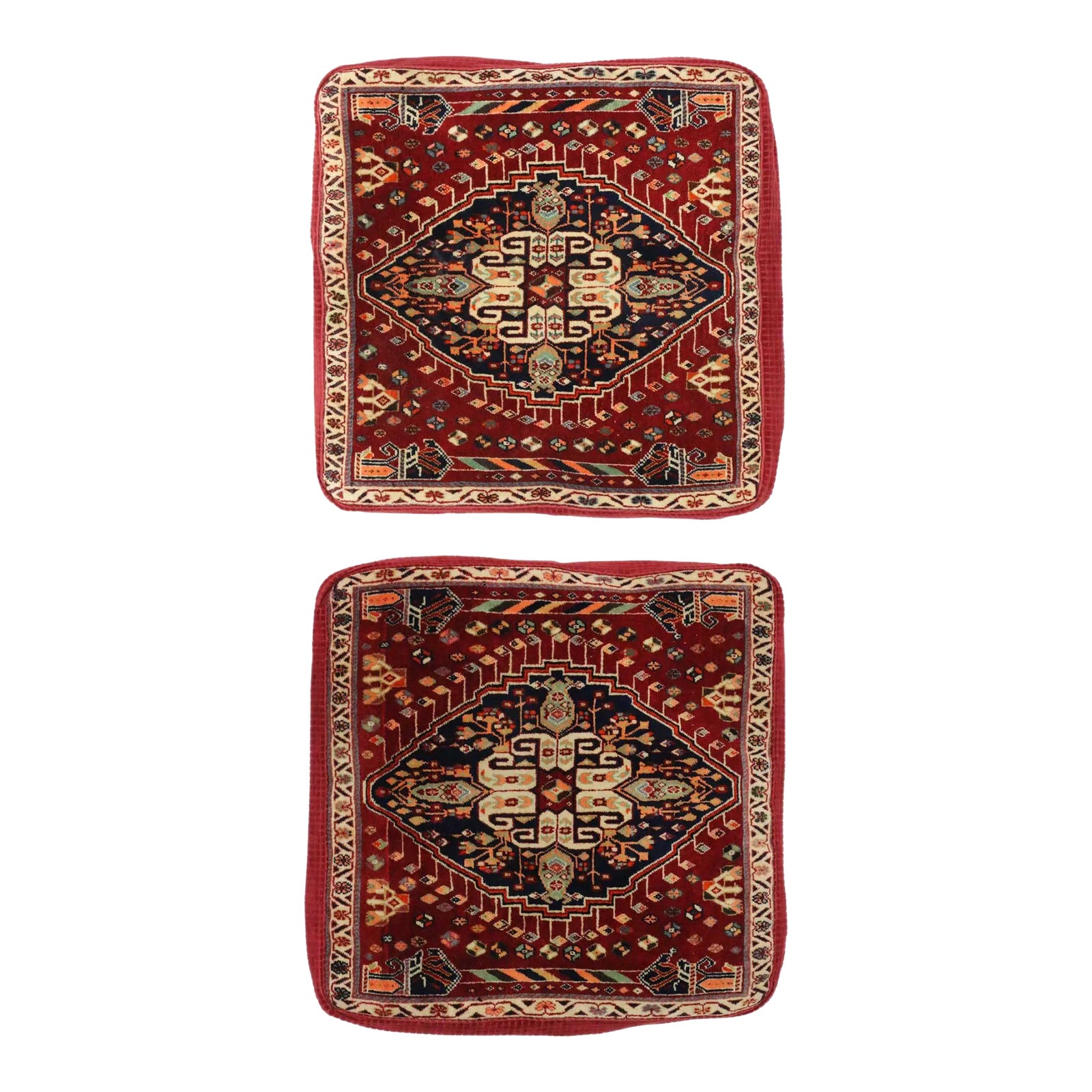 Pair of Antique Persian Floor Cushions Poshti Pillows Chairish