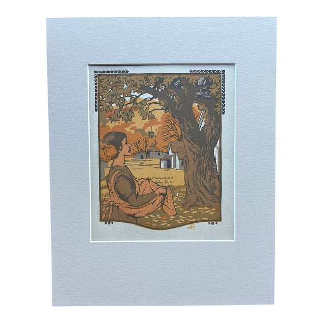 Gustave Baumann "October" - "All the Year Round" Color Woodcut in 11x14 Mat, 1912 For Sale