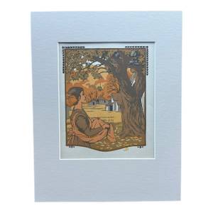 Gustave Baumann "October" - "All the Year Round" Color Woodcut in 11x14 Mat, 1912