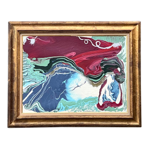 Vintage Boho Original Abstract Oil on Canvas