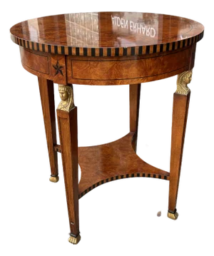 1960s Vintage French Empire Style Round Side Table