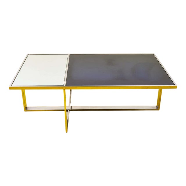 Chrome Coffee Table with Double Glass Top For Sale