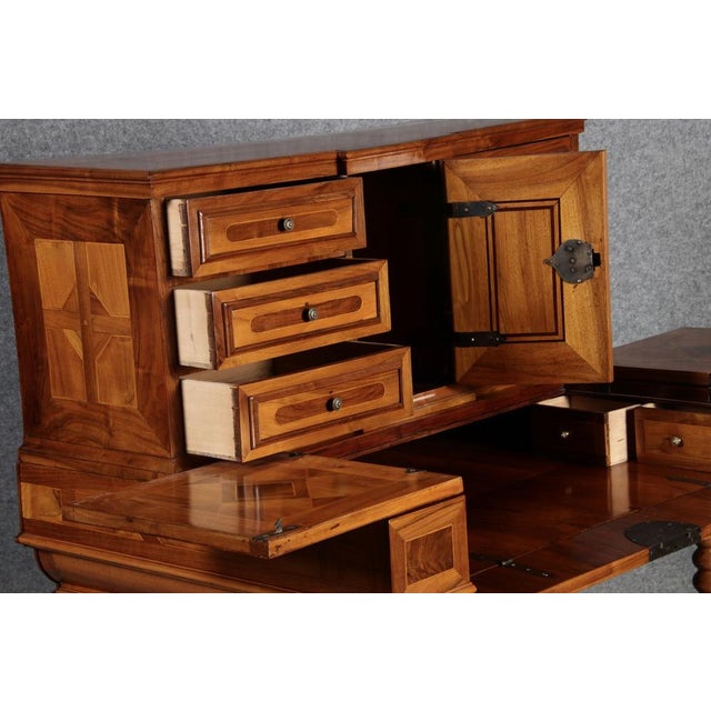 19 Century Late Renaissance Secretary in Walnut, 1750s For Sale - Image 16 of 18