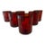 Vintage French Luminarc Cavalier Ruby Red Footed Juice Glasses - Set of 6 For Sale