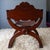 Spanish Colonial Savonarola Chair With Carved Lion Heads and Tooled Leather For Sale - Image 11 of 18