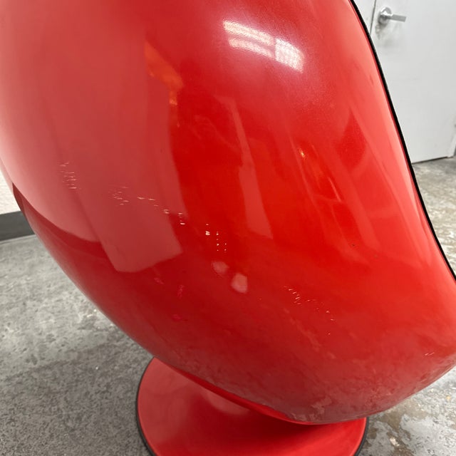 Red Lee West Alpha Chamber Egg Lounge Chair For Sale - Image 8 of 12