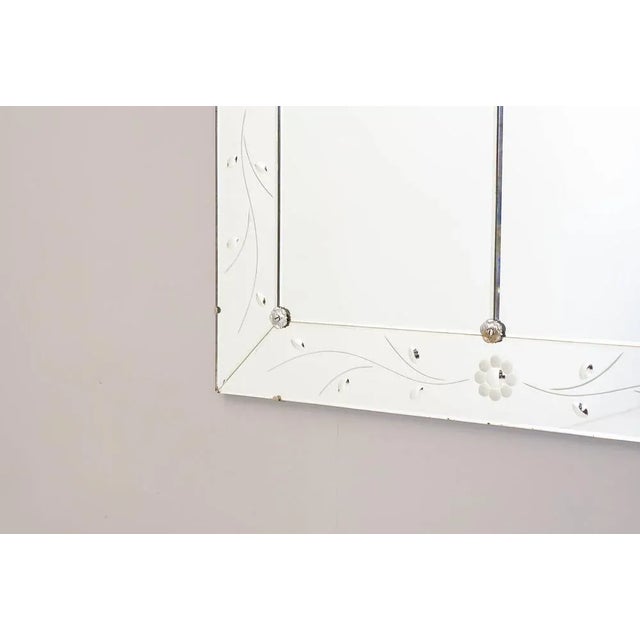 Mid-Century Frameless Mirror For Sale - Image 6 of 8