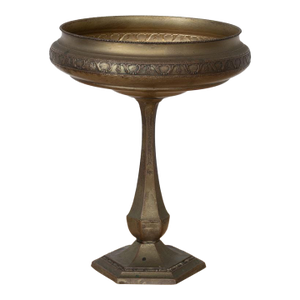 1930s Large French Pewter Pedestal Dish