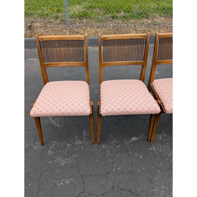 Wood 1950s Attributed Drexel Dining Chairs John Van Koert Dateline Collection Set of 4 For Sale - Image 7 of 16