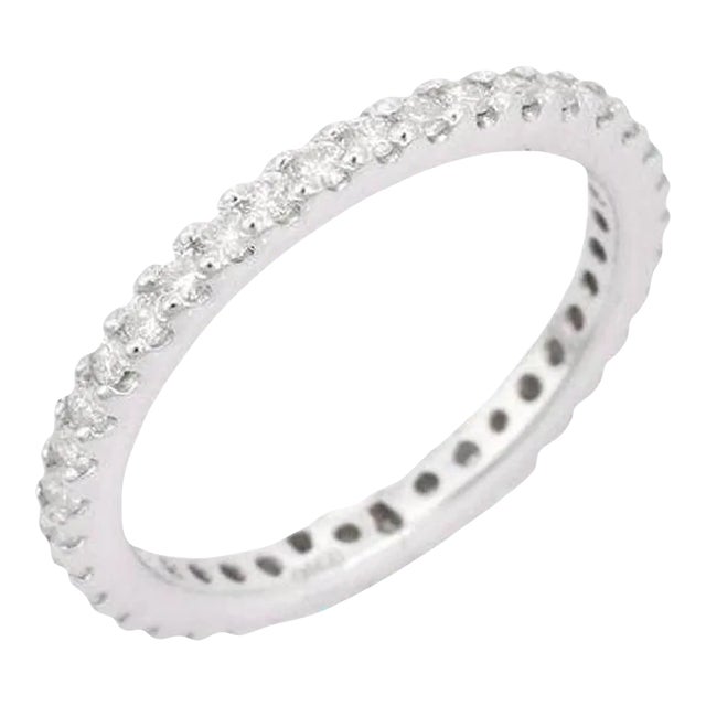 This is part of Chairish’s Fine Jewelry assortment. Stackable Diamond Eternity Engagement Band Ring in 18K Gold symbolizes...