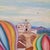 Wood Mid 20th Century Guatemalan Folk Art Painting - The San Juan Comalapa Balloons For Sale - Image 7 of 10