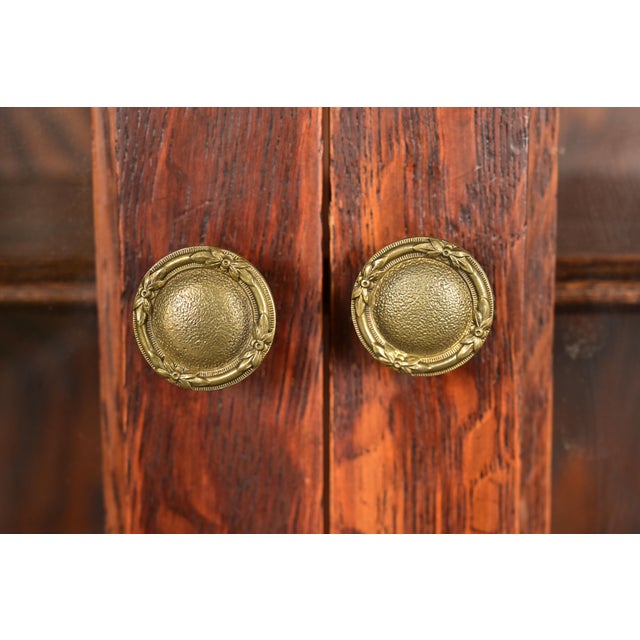 Brown Stickley Brothers Style Antique Mission Oak Arts & Crafts Secretary Desk With Bookcase Hutch, Circa 1910 For Sale - Image 8 of 14